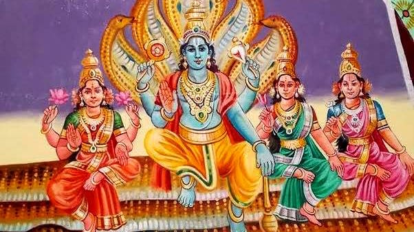 Vishnu and his three wives